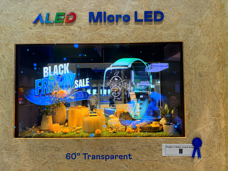 DUOBAO�����پW60����͸����Micro LED�@ʾ���@&rdquo;���Micro LED���g���ê�&rdquo;����Micro LED���͸����֮�OӋ���ԘO�°l�]���ԿɔUչ�ԟo�pƴ�Ӽ��g���죬�߂�600 nitsȫ��������������60%��͸�ʼ����^NTSC 110%�ă����Vɫ����F�����������`����ڸ��N����